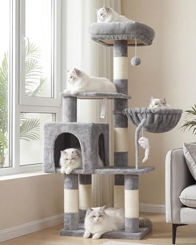 Heybly Cat Tree with Toy, 43.3 inch Cat Tower for Indoor Cats HCT004SW by HEYBLY