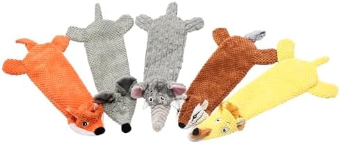 Dog Toys, Squeaky Plush No Stuffing Crinkle Dog Toy for Small Medium Large Dogs, [5 Pack] Interactive Puppy Teething Water Bottle Dog Chew Toy by KrauzPet