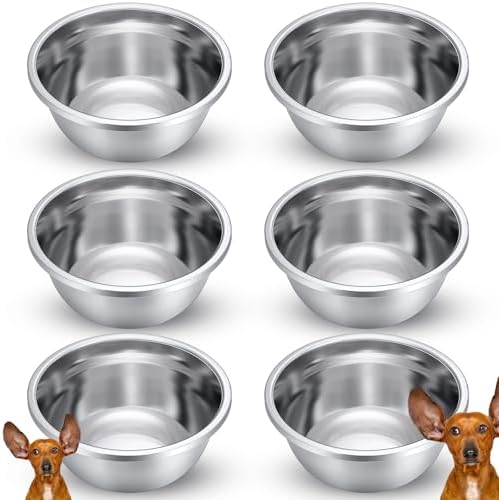 Ziliny 6 Pcs 8 Cup Metal Dog Bowls Stainless Steel Food Dish 64 Oz by Ziliny