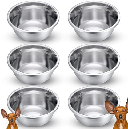 Ziliny 6 Pcs 8 Cup Metal Dog Bowls Stainless Steel Food Dish 64 Oz by Ziliny
