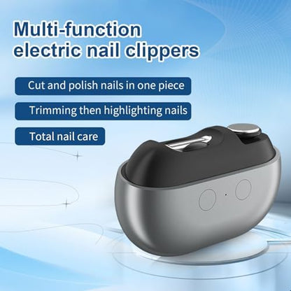 Electric Nail Clipper for Seniors & Toddler Nail Clipper 3 in 1,2026 Electric Nail Trimmer with LED Light&Polishing,Adjustable 2 Speeds Automatic Nail Cutter for Thick Toenails,Adults,Baby Gray - Image 2
