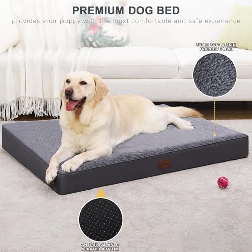 Waterproof Large Size Dog Crate Bed Orthopedic 41x27 Grey - Image 4