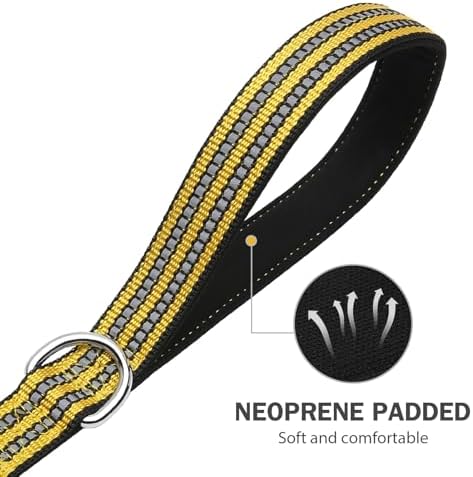 Hikiko 6FT Dog Leash with 2 Padded Handles Reflective,Yellow - Image 5