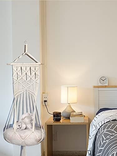 KARCEEY Macrame Cat Hammock Hanging Bed - Boho Wall Swing with Catnip Cushion for Wall Climber & Window Perch - Hardware Kit Included - Image 5