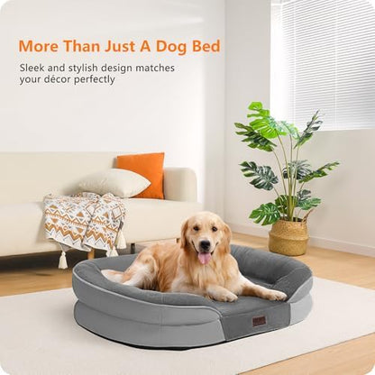 Dwanton Orthopedic Waterproof Large Dog Bed Sofa, Gel Memory Foam, 42" - Image 2