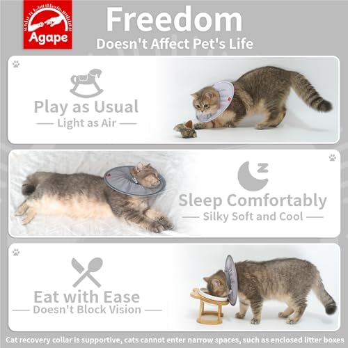 Agape Soft Cat Cone, Comfy Recovery Collar to Stop Licking & Scratching - Image 3