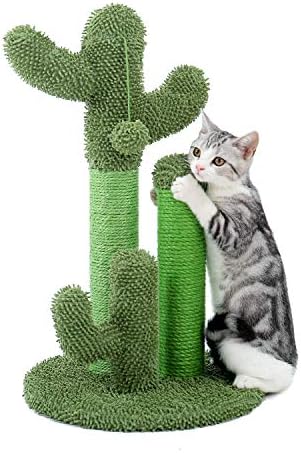 PAWZ Road Cat Scratching Post 23” Cactus Cat Scratcher with Toy Ball by PAWZRoad