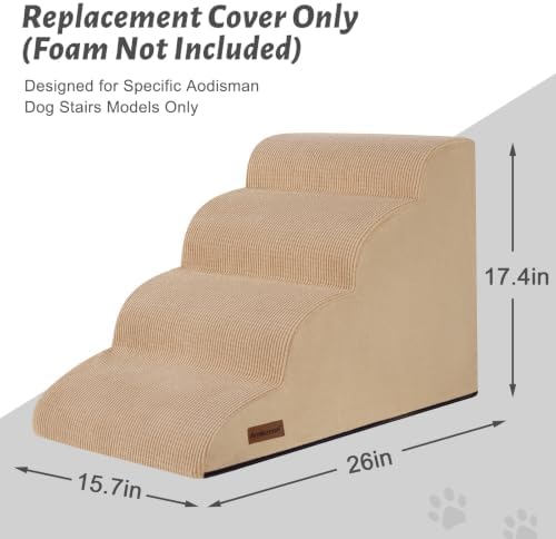 4-Step Dog Stairs Replacement Cover(for AODISMAN Pet Ramp Only),Khaki - Image 2