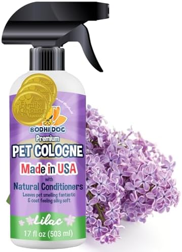 Bodhi Dog Premium Dog Cologne - Deodorizing Dog Perfume & Conditioner for Dogs & Cats - Natural Long Lasting Spray - Keeps Pets Fresh All Day - Gentle & Safe Formula, Made in USA (Lilac 17 Fl Oz) by BodhiDog