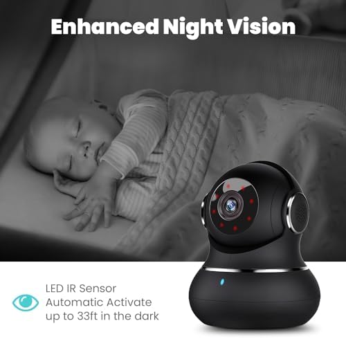 litokam 5ghz Indoor Security Camera, 5MP Cameras for Home Security with 5G/2.4G Dual-Band, Pet Cam with Phone App, AI Motion/Cry Detection, 360° Auto Tracking, Night Vision, Support NVR/Alexa - Image 3