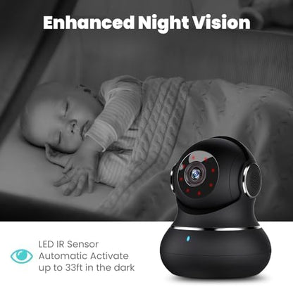 litokam 5ghz Indoor Security Camera, 5MP Cameras for Home Security with 5G/2.4G Dual-Band, Pet Cam with Phone App, AI Motion/Cry Detection, 360° Auto Tracking, Night Vision, Support NVR/Alexa - Image 3