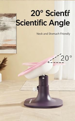 Elevated Pet Bowl with Stand, Flower Shape, Adjustable Height, Cat Dog Food Water Dish (Pink Violet) - Image 2