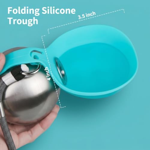 2 in 1 10oz Portable Dog Water Bowl Stainless Steel Dog Travel Water Bottle - Image 6