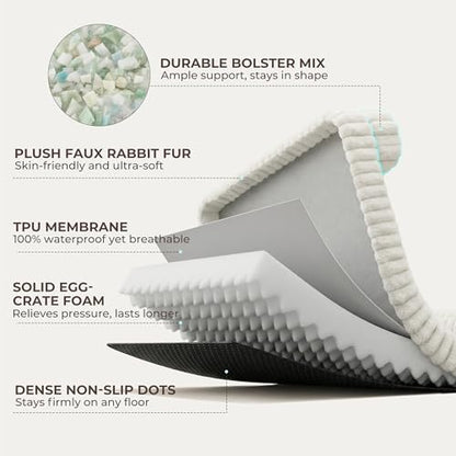 Orthopedic Dog Bed Large 35x25x9.5” Washable Cover Cream - Image 6