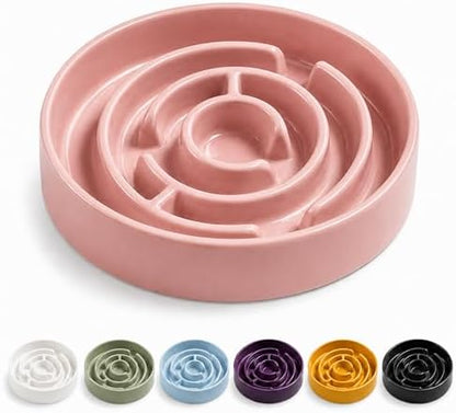 Ceramic Slow Feeder Dog Bowl 1.5 Cup Puzzle Dish for Small Medium Dogs by Unknown