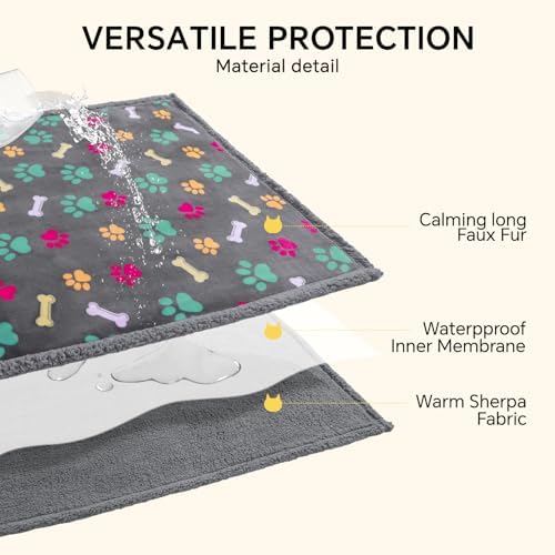 Luciphia Waterproof Dog Blanket Reversible Sherpa Fleece for Large Dogs Cat - Image 3