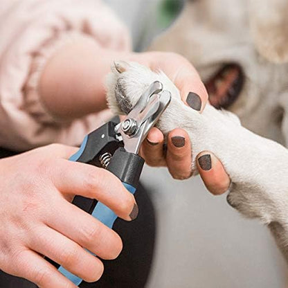 Pet Nail Clippers and Trimmers Set Safety Guard to Avoid Over Cutting Razor Sharp Blades Grooming Tool for All Small Large Dog Cat (Blue/Black) - Image 4