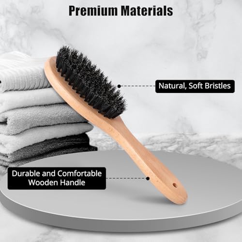 Boar Bristle Cat Brush with Wooden Handle, Soft and Gentle, Reduce Shedding, Make Coat Soft, Smooth and Shinny, Daily Grooming Tool for Short Haired Cats, Kitten - Image 6