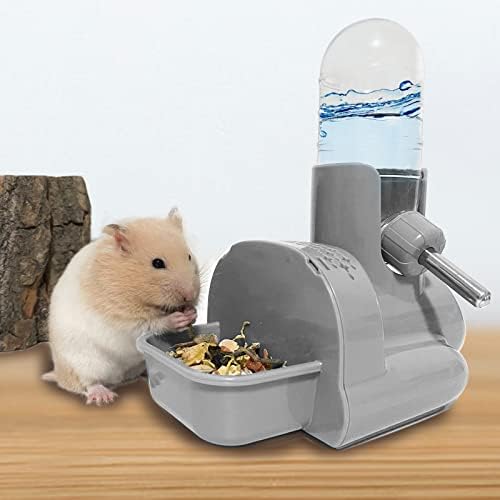 VANNON 3-in-1 Hamster Water Bottle with Food Bowl & Hideout Base, Grey - Image 4