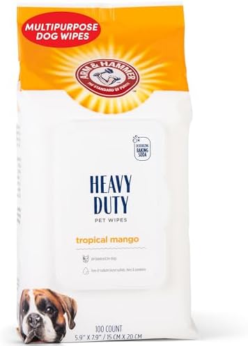Arm & Hammer Heavy Duty Multipurpose Dog Wipes, Mango, 100 Count by ArmHammer