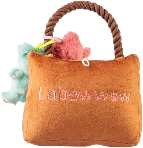 Haute Diggity Dog Labowwow Handbag Plush Dog Toy, Designer Parody Chew Toys - Image 2