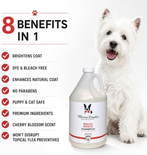 Warren London Magic Bright Whitening Dog Shampoo for White Coats, 1 Gallon - Image 5