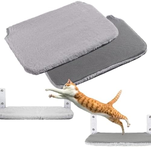 2PCS Replacement Cover for Cat Window Perch, M Size Cordless Cat Window Hammock Bed Accessories, Reversible Breathable/Warm Seat Cover for Inside (Grey, 20.4" L x 11.8" W) by YACVRLT