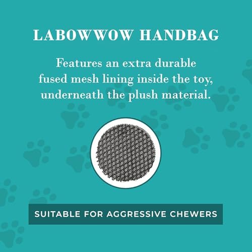 Haute Diggity Dog Labowwow Handbag Plush Dog Toy, Designer Parody Chew Toys - Image 7
