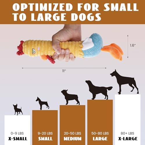 Nocciola 3 in 1 Rip and Reveal Chicken Dog Toy, Suprise Toys Inside- Durable Stuffed Squeaky Crinkle Chew Animal Toy for Medium Large Breed, Funny Cute Teething Keep Busy Pet Supplies - Image 6