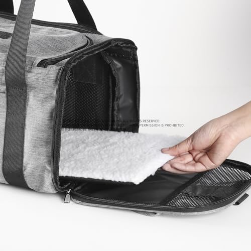 Pet Carrier Bag for Small Medium Cats Dogs Puppies up to 26 Lbs,Steel Frame Dog Carrier,pricacy-Oriented cat Carrier,Collapsible pet Carrier for Easy Storage (Grey, Small: 16.1"X10.6"X10.2") - Image 4