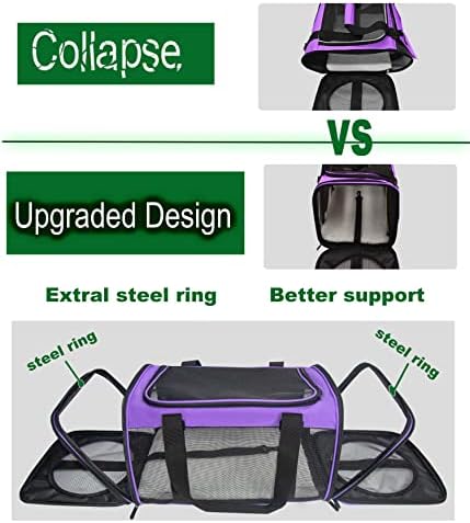 Soft-Sided Pet Carrier for Cats Small Dogs of 15 Lbs Medium Purple - Image 2