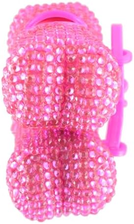 Bling Dog Poop Pickup Bag Dispenser Holder Pet Waste Disposal Bag Pet Trash Bags Holder Bone Shaped Hot Pink with small garbage bags - Image 6