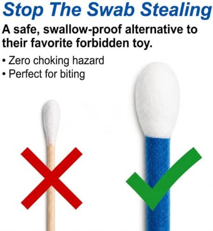 Glaciart One XXL Swabs Cat Toys with Catnip - 2 Pk | Durable for Chew, Cute Cat Toys Interactive Kitty for Boredom, Exercise, & Play | Filled w/Organic Catnip for Anxiety & as Digestive Aid - Image 3