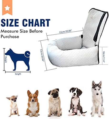 Dog Car Seat Pet Booster Seat Pet Travel Safety Car Seat,The Dog seat Made of Materials is Safe and Comfortable, and can be Disassembled for Easy Cleaning (Off White) - Image 2