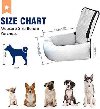Dog Car Seat Pet Booster Seat Pet Travel Safety Car Seat,The Dog seat Made of Materials is Safe and Comfortable, and can be Disassembled for Easy Cleaning (Off White) - Image 2