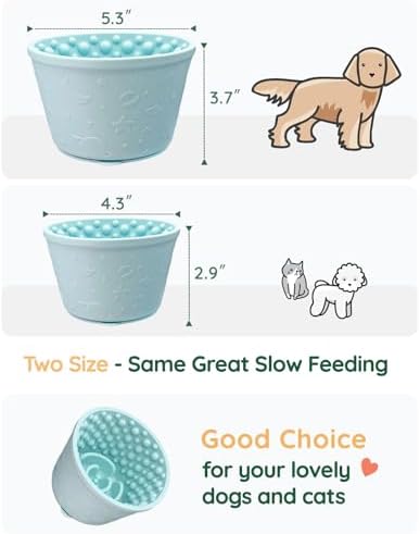 2-in-1 Licking Toy & Silicone Slow Feeder Bowls with Suction Cup - Non-Slip Mat for Bored Small Breed Dogs, Anxiety Relief, Anti-Choking (4.3" x 2.9", Mint Green) - Image 4