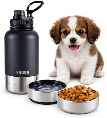 Dog Water Bottle with 2 Bowls, 32oz Insulated Stainless Steel Leak Proof by Unknown