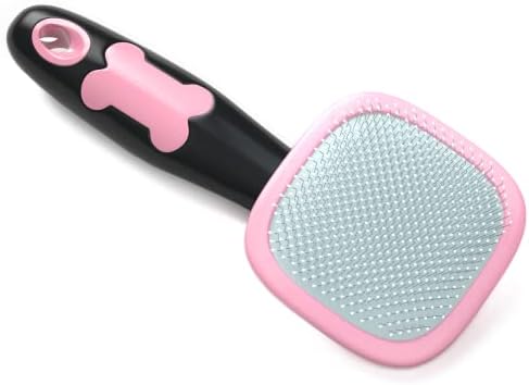 Glendan Dog & Cat Brush- Slicker Pet Brush- Shedding Grooming Tools(Pink) by Glendan
