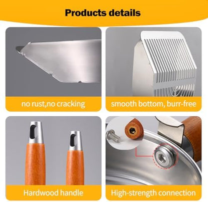 Custom 40% Thicker Side Edges 304 Stainless Steel Metal Cat Litter Scoop with Holder Stand Small Broom & Dustpan - Durable, Anti-Break Handle - Image 4
