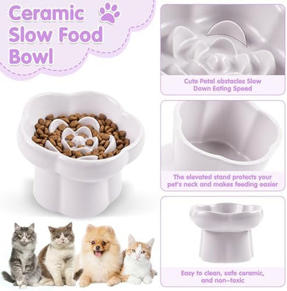 Cat Slow Feeder Bowl Set,1 Pcs Pastel Series Cat Plate for Dry and Wet Food - Image 6
