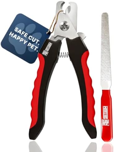 Professional Dog Nail Clippers for Large Dogs and Medium Dogs - with Safety Guard & Ergonomic Easy Grip, Dog Nail Trimmer for Large Dog, Safe Cat Nail Clippers - for Precise Grooming by Unknown
