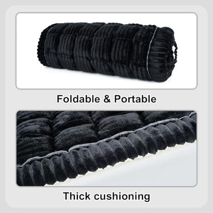 Backseat Pet Bed Mat Non-Slip Dog Car Seat Cover Scratch Chew Resistant Dog Blanket for SUVs, Trucks & Sedans 23" x 51" Easy Clean Comfortable Car Travel Pet Pad, Pure Black - Image 3