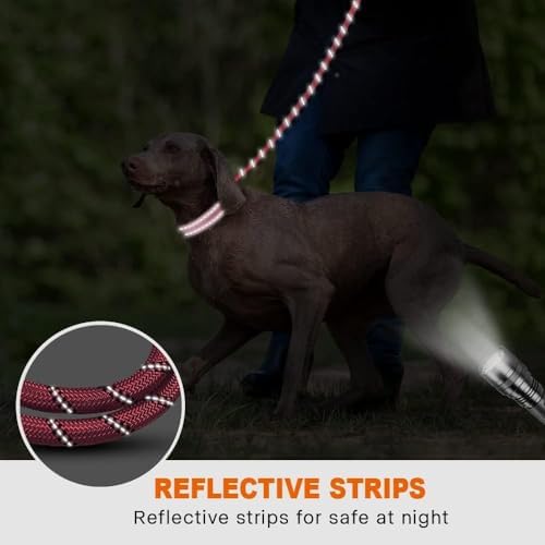 Taglory Rope Dog Leash for Medium Large Dogs, 5 FT Padded Handle, Pink - Image 5