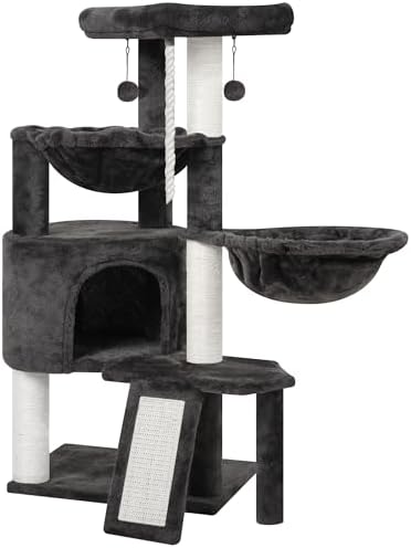 Xin Three Layer Cat Tree with Cat Condo and Two Hammocks,Darkgray … - Image 7