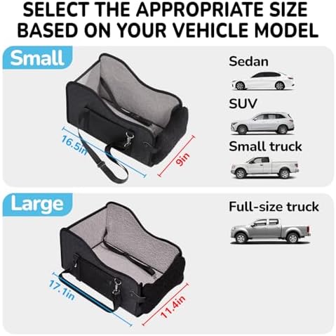 Center Console Dog Car Seat,Pet Puppy Middle Console Dog Car Seat for Small Dogs (Black, Small) - Image 4