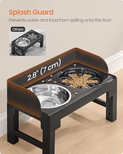 Feandrea Dog Bowls Elevated, Adjustable Height, Tilted Design - Image 4