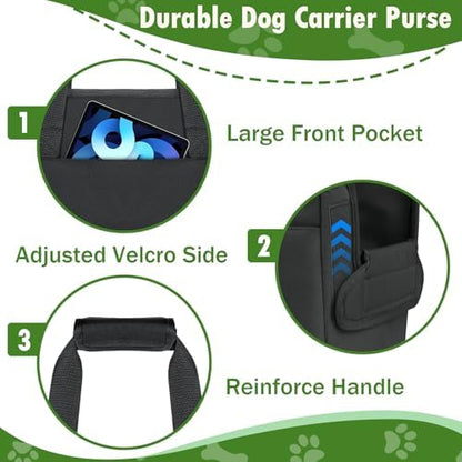Dog Purse Carrier for Small Dogs Under 10 lbs Soft Sided Pad - Image 2