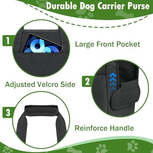 Dog Purse Carrier for Small Dogs Under 10 lbs Soft Sided Pad - Image 2