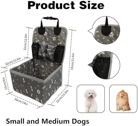 Car Seat Dog for Small Breed, Portable Waterproof Puppy Seat, Comfortable Safety Dog Seats with Pockets for Car Travel, Neatly and Pet Relax - Image 3