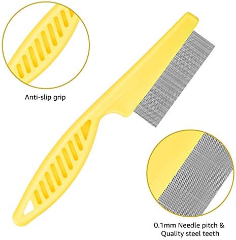Cat Comb Dog Comb Fine Tooth Pet Grooming Set For Grooming And Removing Dandruff Flakes Remove Float Hair Tear Marks (yellow) - Image 6